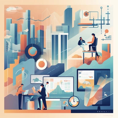 A sleek and modern scene showcasing a selection of clipart images that are perfect for business and corporate use. This image could feature icons, symbols, and other design elements that are commonly used in presentations, reports, and marketing materials
