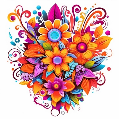 abstract flowers clip art