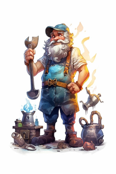 blacksmith watercolor clipart cute isolated on white background