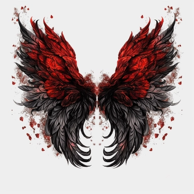 devil wings, devil wings clipart, black and red colors Feather wings png, dark angel wings png, Angel clipart, Spiritual clipart, abstract clipart, Feather png ,vector , white background , plain white background,vector,hd,4k,8k,back view ,symmetric , armor plated , golden plated, floral , flower on wings , black rose and lily