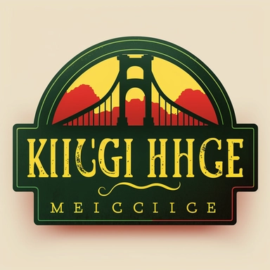 a logo for a reggae music company called Bridge Heights Music and with a slogan saying Elevating Jamaican Music to new Heights. Use red, yellow green to represent Jamaica. Put Bridge Heights music in a arch at the top, put a clipart style brindge underneath, add the slogan in a straight line across the bottom