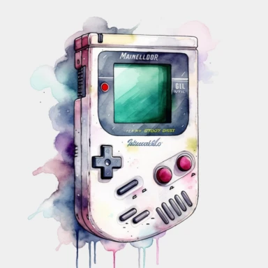 watercolor original-nintendo-gameboy clipart white background