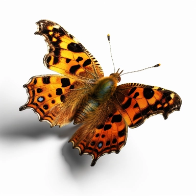 Comma BUTTERFLY clipart realistic , 8k