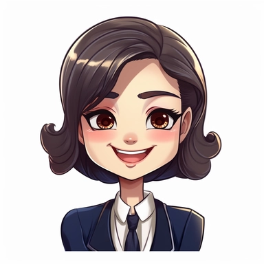 happy cute Legal Secretary face, cartoon, clipart, mascot, isolated on white background