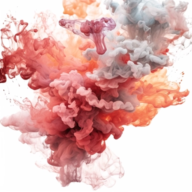 smoke red colors, clipart, intense white and deep pastel colors, dnd, watercolor, no background, isolated on a white background, self contained, well defined edges, by amy sol and magali villeneuve and susan bourdet and ross tran, spaced out, glowy, intricate, 8k