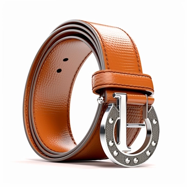 clipart Leather belt with alphabet buckle , white background
