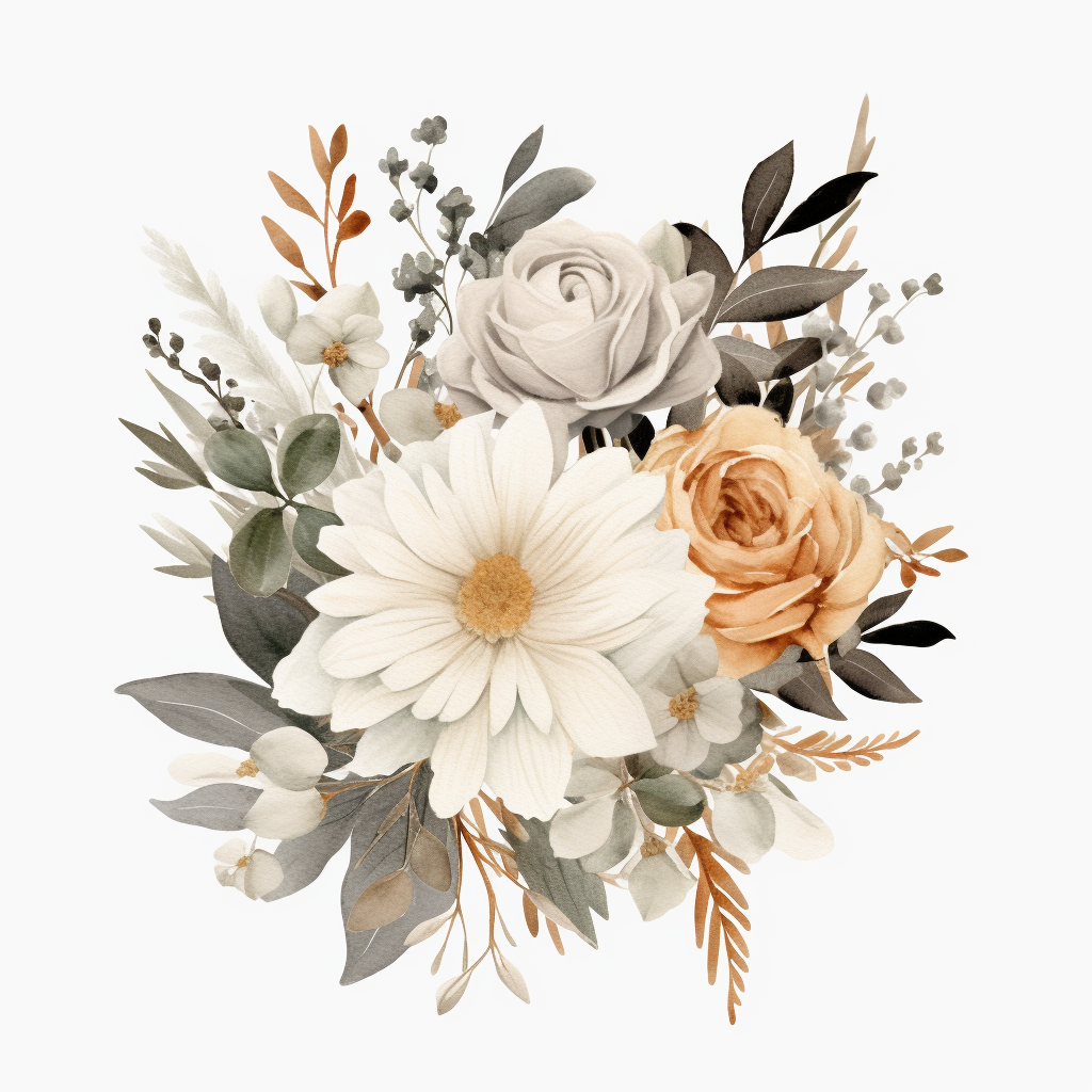 gray flower cliparts