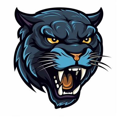 panther clipart 2d head and neck logo style