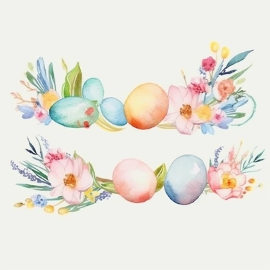 Watercolor easter border frame Clipart, easter, Minimalist Flowers Watercolor, Separated design, 8k