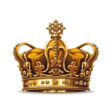 Gold King Crown Vector Sublimation Clipart ,Cartoon,hyper realistic, intricate detail, illustration style,high solution,on the white background