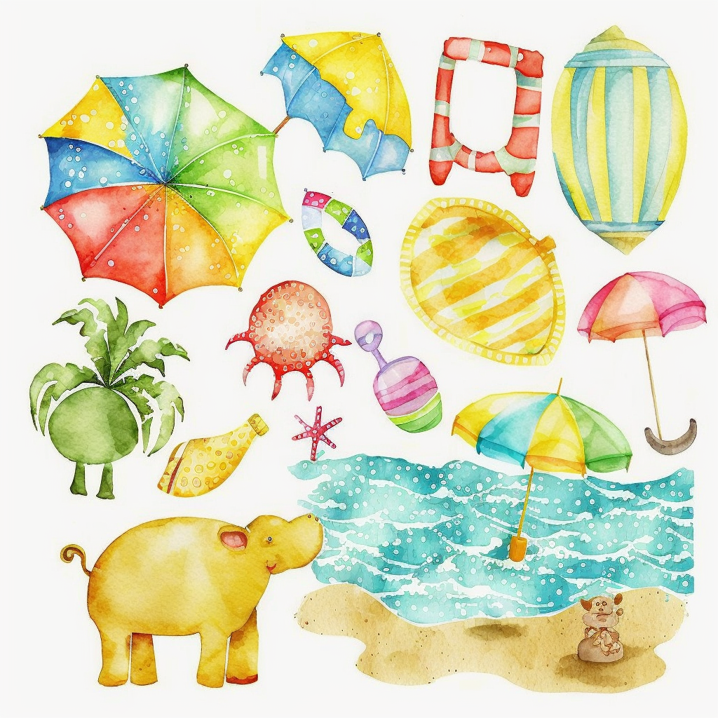 beach toys cliparts