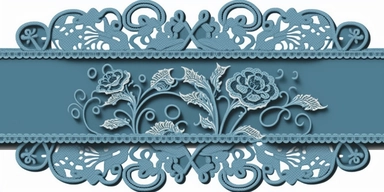dusty blue decorative border straight ribbon lace clipart