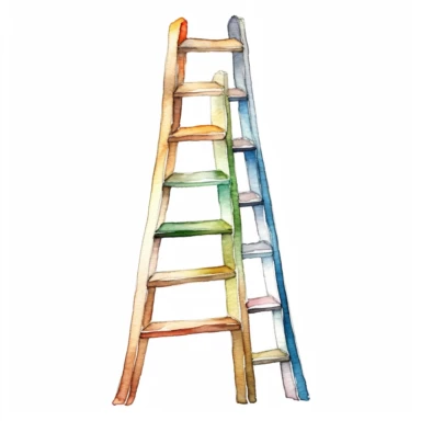 ladder , watercolour clipart, white background