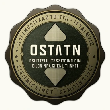 a round badge, front, with serrated edges for OSINT investigators, stylized big data, nameplate, clipart