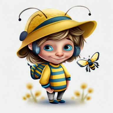 bee in style of Clipart kids