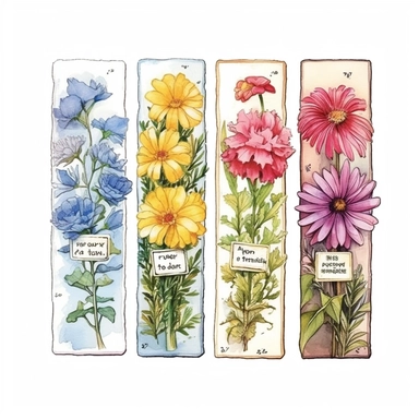 Craft a personalized hand-drawn watercolor clip art image portraying a family gift niche with birth flowers. Customize the image for a family of four: a April baby (Daisy), a June baby (Honeysuckle), a September baby (Morning Glory), and a November baby (Cosmos). Add a heartfelt quote or message beneath the niche, emphasizing the bond and love shared among the family members, creating a touching and sentimental artwork.