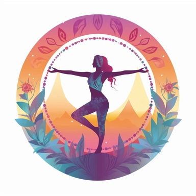 Design an enchanting yoga clipart that captures the essence of a mid-journey. Depict a yogi or yogini in a serene and balanced pose, radiating tranquility and strength. Surround them with elements that symbolize growth, progress, and self-discovery. Ensure that the clipart exudes a sense of inner peace and mindfulness, inspiring viewers to embrace their own personal journeys in yoga and life. clipart, white background