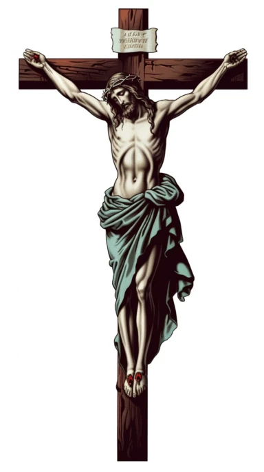 Clipart of Jesus Christ on a cross