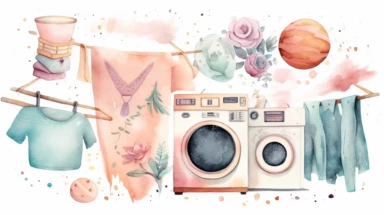 Watercolor Laundry Clipart set - pastel watercolor magic spaced out