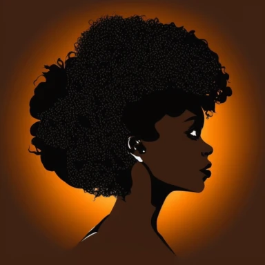 Black Woman silhouette, Afro female, hairstyle, cartoon, vector, sharp focus, super detailed, illustration, 16:9, v4, q2, 16k, High quality, clipart