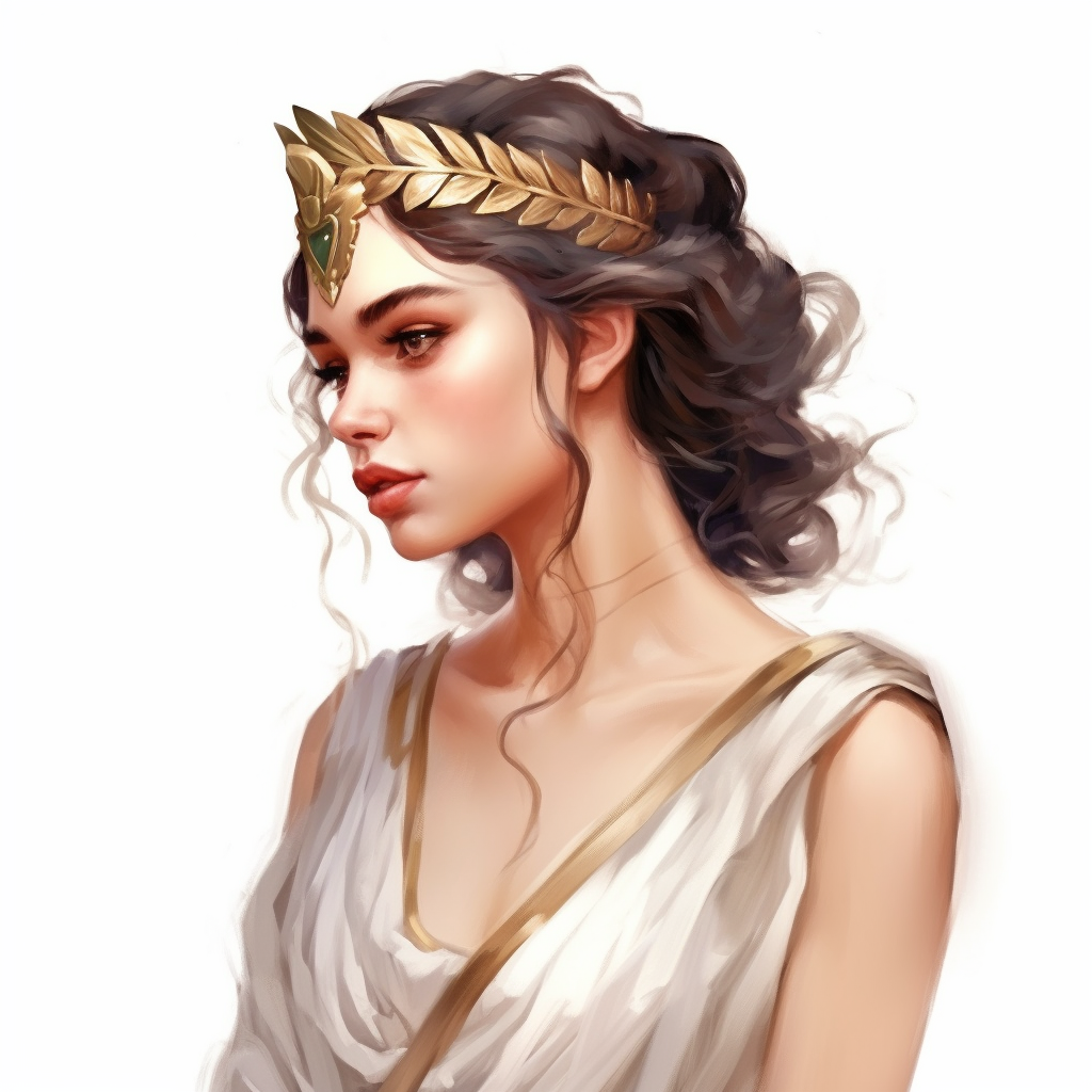 Beautiful Stunning Pretty Vintage Greek Goddess Character, Paint Art 