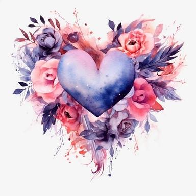 the most beautiful ethereal watercolor heart clip art