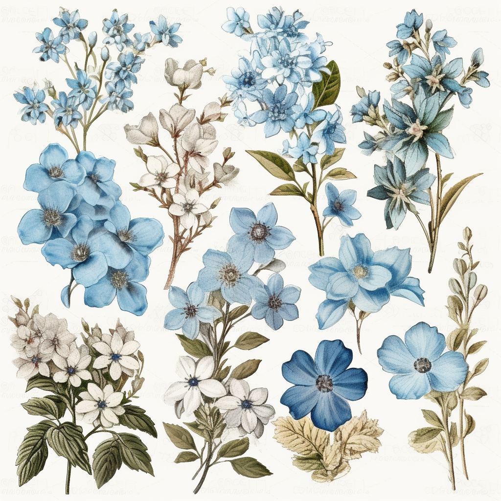 blue flower clip