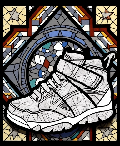 Coloring Page , Geometric style, Nike Air Diamond Turf, glitter patterns background, clipart black and white, no fill,