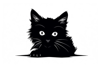 cat outline clipart, white background