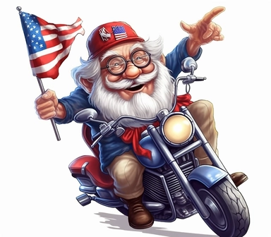 Cute Beautiful Patriot Grandpa On Motorbike clipart,Cartoon, hyper realistic, intricate detail, illustration style,high solution, , 32k resolution, ultra high definition