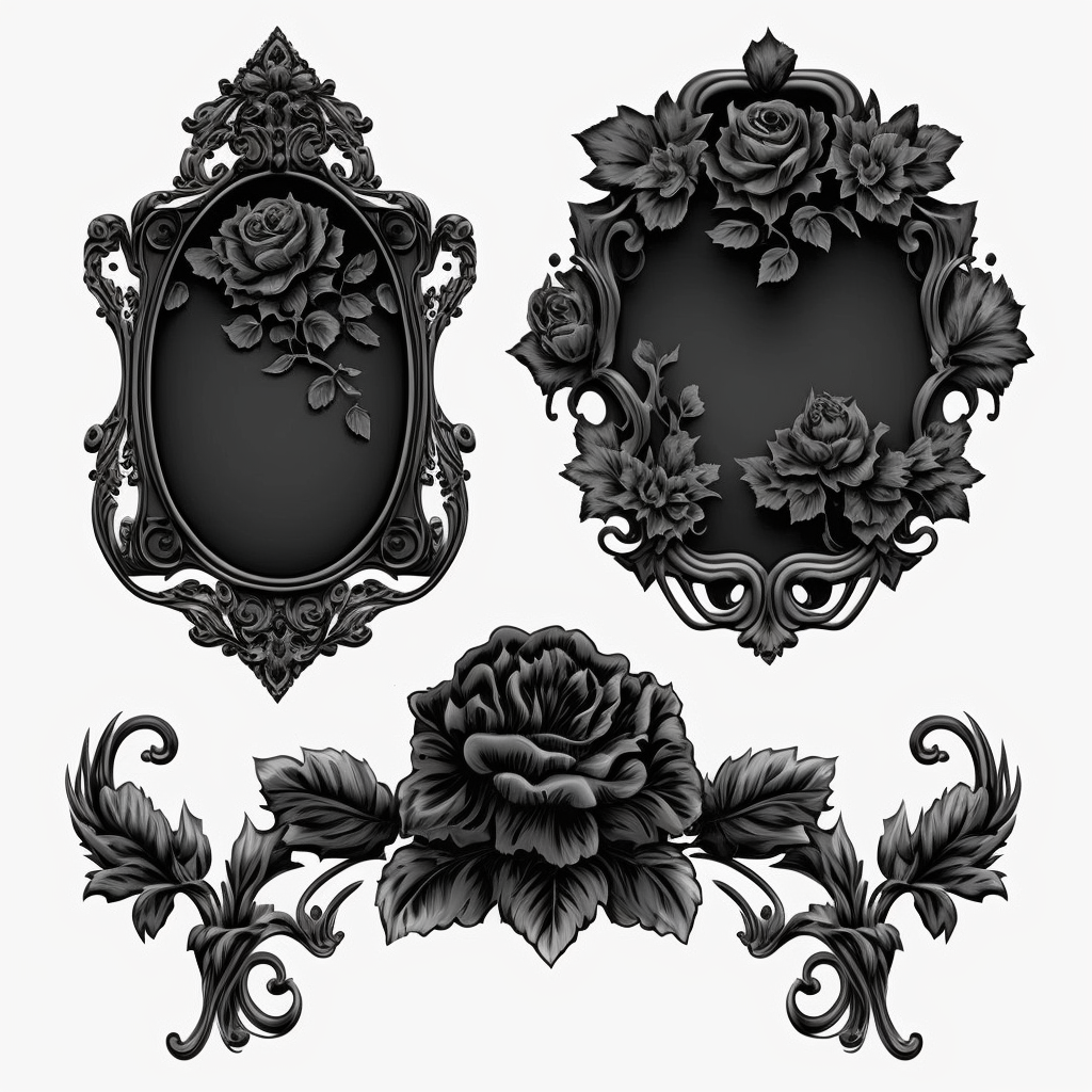 black scroll cliparts