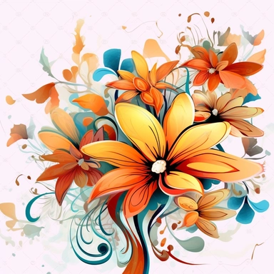 abstract flowers clip art