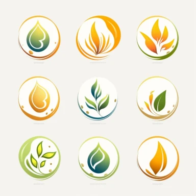 logo oil beauty clipart vector natural healthy spiritual platinum holy plant plants leaf organic simple circles marketing