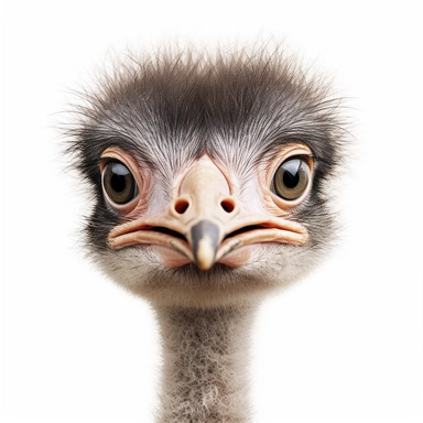 ostrich safari baby animal photorealistic clipart,on white background