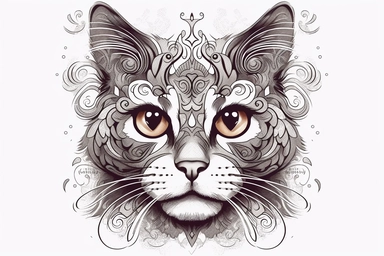 cat outline clipart, white background
