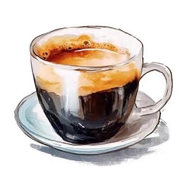 a Coffee cup in the style of watercolour clipart with detailed brush strokes