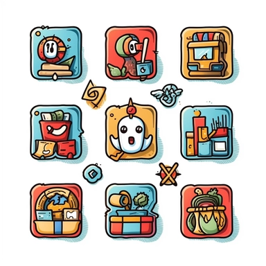 Design a clipart series of icons representing different social media platforms (e.g., Facebook, Instagram, Twitter) for a digital marketing presentation.