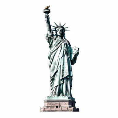 liberty statue clipart, white background