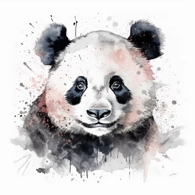 a Panda clipart, original hand drawing, watercolor, understated and flawless for t shirt and cup printing, happy cute smily , transparent background, realistic painting, portrait without writing, style of the artwork, mood of the artwork, vector, contour, white background, 8K quality, ultra detailed, without signature and without meaningless lines, clipart, white background, High Quality, no writting background, no writting, ultra detailed, no symbol, 0g, watercolor, without logo and emblem