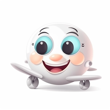 fantasy happy cute airplane mamal face, cartoon, clipart, mascot, isolated on white background