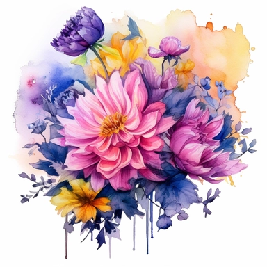 Let your imagination run wild by combining different flower species to create fantastical hybrid blooms. Merge the characteristics of multiple flowers into one unique and stunning watercolor clipart composition.