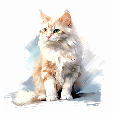 cat, clipart, clear lines, soft neutral colors, white background