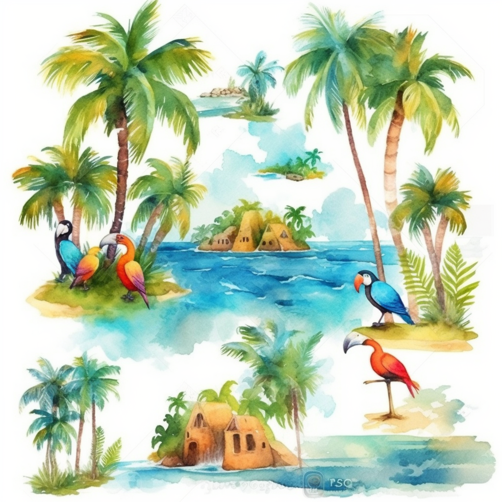 beach set cliparts