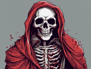 dead skeleton clipart download free transparent png illustrations, in the style of anime-inspired character designs, heavy use of palette knives, mike allred, digitally enhanced, shiny eyes, light silver and dark red, ben wooten