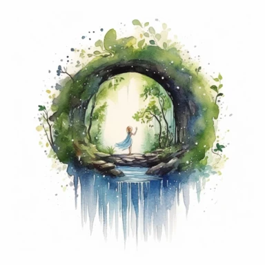 fairy natural portal magician clipart watercolor