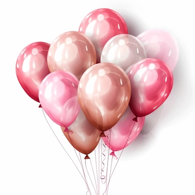 clipart bundle of different shades of pink balloons, white background