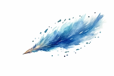 Watercolor, Create a comet with a tail that leaves a trail of celestial whispers clipart, hd, on a white background, spaced out