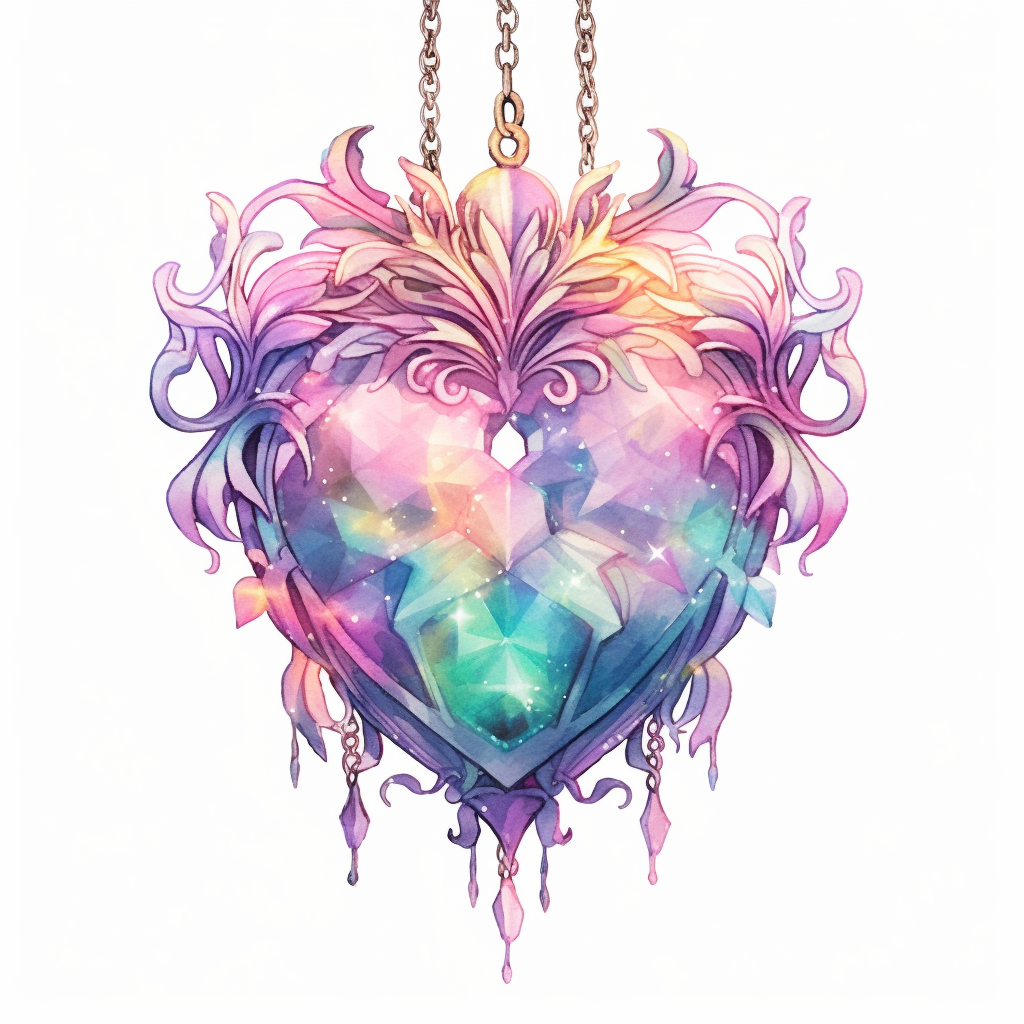 Light watercolor style, Fairycore clipart shimmery, a glittery heart ...