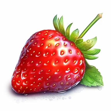 one clipart strawberrie on a white background, in the style of wlop, southern countryside, collage-oriented, sterling silver highlights, colorful caricature, emotionally-charged brushstrokes, hyper-realistic animal illustrations, no watermark, text, words, paintbrush, 300 DPI, typography, the images do not stick together, no text in the picture