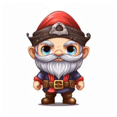 clipart, male kawaii Pirate gnome, kawaii Pirate gnome, isolated on white background, no background